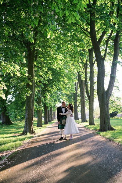 Bride and groom at Hogarths Hotel, Berkshire wedding photography by Guy Aubertin